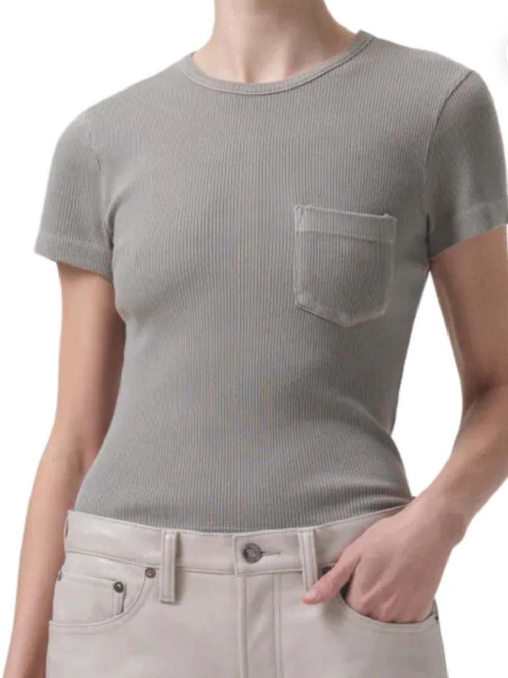 Agolde Arlo ribbed tee small